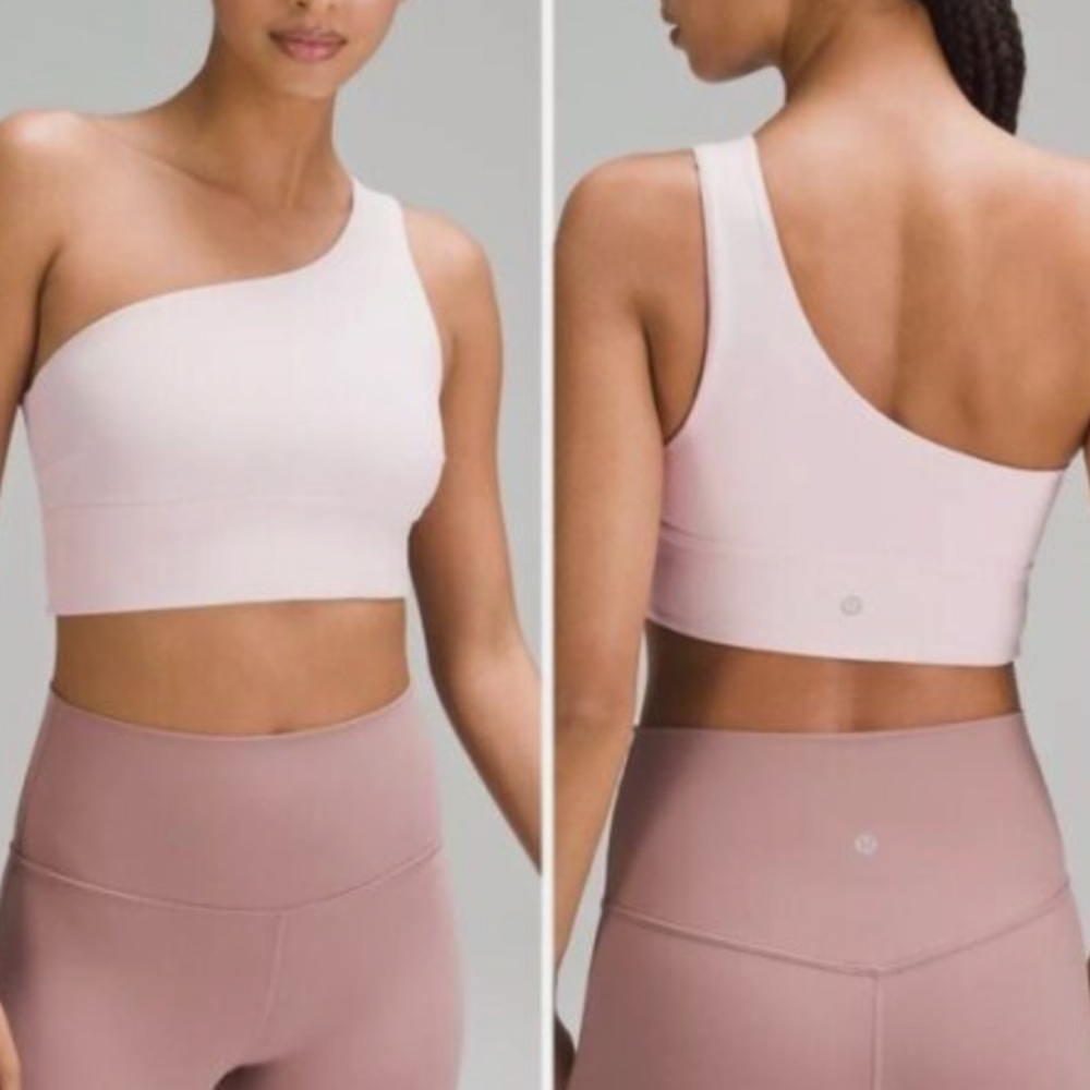 LULULEMON ALIGN ASYMMETRICAL BRA IN FLUSH PINK SZ 8